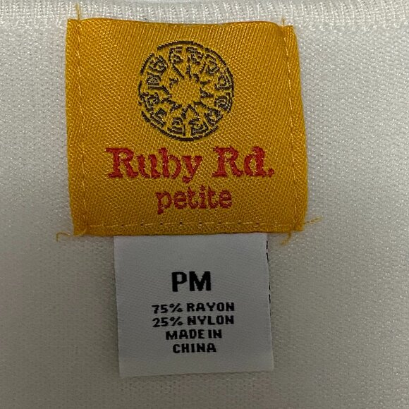 RUBY RD Petite Beaded Embroidered Sleeveless Tank Top PM - Picture 9 of 9
